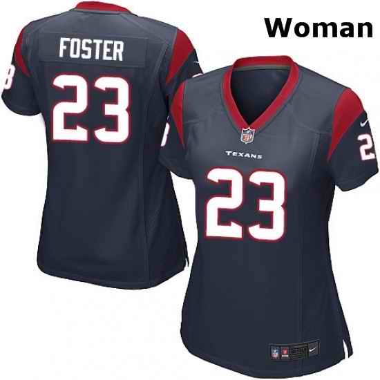 Womens Nike Houston Texans 23 Arian Foster Game Navy Blue Team Color NFL Jersey